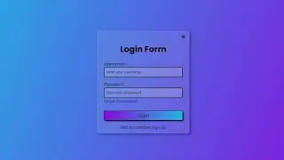 Popup Login Form in Html and CSS | login form | Glassmorphism | Base Programmer | 