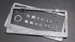 ⭐⭐⭐⭐⭐Must Buy! Newzon Bling License Plate Frame in a Gift Box! It's So Sparkley in the Sunlight!