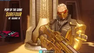 Overwatch Surefour Playing Soldier 76 Like F.cking Human Aimbot -POTG-
