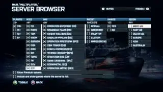 Understanding the BF3 Server Menu