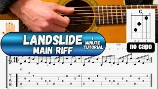 Landslide - Main Riff (No Capo) | Fingerstyle Guitar Tutorial with Tabs
