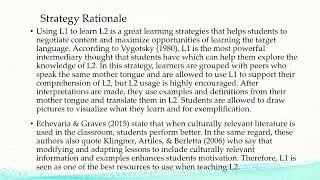 L1 to L2 Strategy explanation