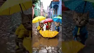 &ldquo;Rainy Day Puddles: The Splashy Kittens&rdquo;#shorts #trending #cat #ai #funny #meow