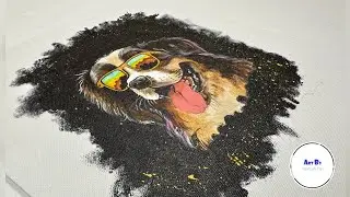 DOG WEARING SUNGLASSES /acrylic painting / Step b y Step