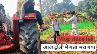 आज ट्रॉली में गन्ना भरा गया 🚜🌾 (सरल और सीधा)  की कटाई और ट्रॉली की लोडिंग #vlog #video #farming 