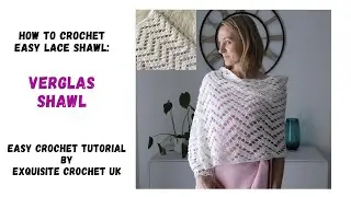 Как связать крючком простую ажурную шаль с шевронами: шаль Verglas