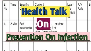 Health talk on Prevention on Infection #healthtalks  #healtheducation