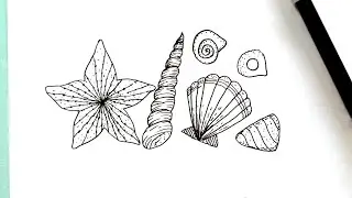 Drawing Seashell Doodle the Easy Way
