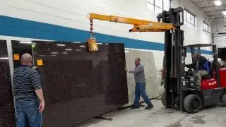 Lifting Granite Slabs in a warehouse
