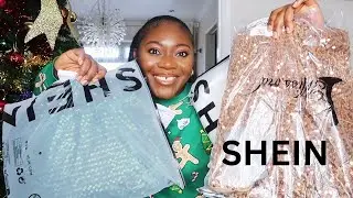 Shein Christmas/NYE outfit Try On Haul, Affordable sparkly dresses, feathery dresses and more