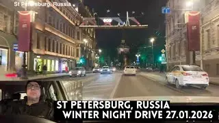 St Petersburg Night Drive for The Road Trip 2026 Murmansk-Moscow-Vladivostok | 27.01.2026