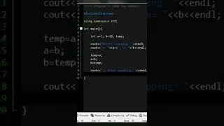 swapping of two numbers -  cpp programming #shorts #coding #ytshorts #programming #ytshort