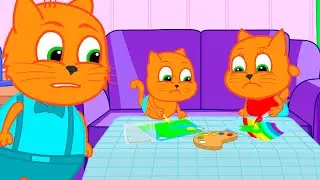 Cats Family in English - Spilled Paint Animation 13+
