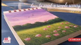 Easy sunset painting tutorial !!💞