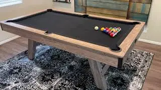 GoSports 7 ft Pool Table with Wood Finish - Modern Billiards Table with 2 Cue Sticks
