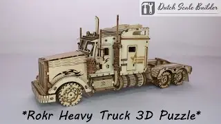 ROKR Heavy Truck MC502 Robotime wooden 3D puzzle. Complete and fast forward movie