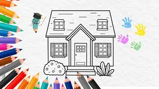 Miniature House Drawing, Painting | Coloring for Kids | House Step By Step Drawing