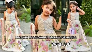Designer handpainted embellished lehanga recreation under low budget trying @aerocolors_pk 