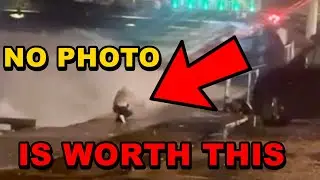 Moment girl nearly swept out to sea taking selfie