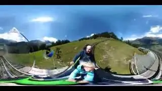360&deg; SPECTACULAR TOBOGGAN RUN / RODELBAHN in the Swiss Alps, Churwalden