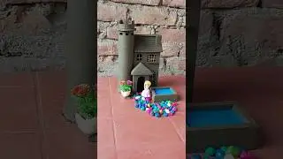 Miniature Castle House from Clay 🏰 || #clayhouse #mudhouse #castle