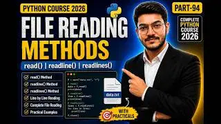 Python File Reading Methods in Hindi | read(), readline(), readlines() Explained | Part-94