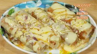 Bread Coconut Roll | Creamy Bread Malai Roll | Bread Roll Recipe | Desert Recipe | BS kitchen.2