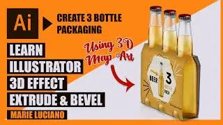 Illustrator 3D effect Extrude and Bevel - How to Create Realistic Packaging Using 3D Map Art