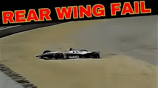 Johansson Crash After Rear Wing Failure (1996 CART Laguna Seca)