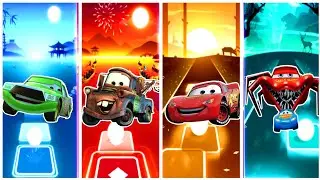 Cars 3 Mater VS Evil Lightning McQueen 🆚 Train Eater 🆚 Miss Fritter-Tiles Hop EDM Rush🎶 Who Is Best🎯
