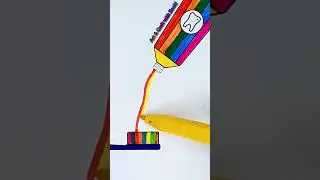 Rainbow toothpaste 🌈🌈 | art and craft video | art and craft with zoobi #shorts #youtubeshorts