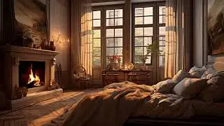 Fireplace Crackling Sounds 🔥 Cozy Window | No Music | 4H