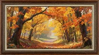 Autumn Forest Pathway Art Painting | 4K Frame TV Screensaver | Digital Frame Art Gallery