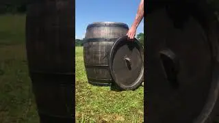 240 Litre Roto Water Butt Lid - Wood Effect Barrel