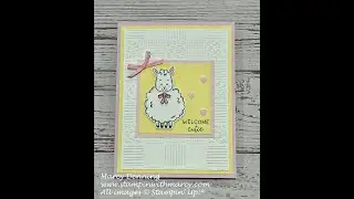 Милая открытка для малыша, созданная с использованием набора Woolly Friends.