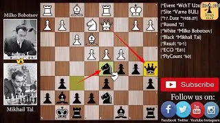 Mikhail Tal sacrificed Queen on 11th Move | Mikhail Tal vs Milko Bobotsov 1958