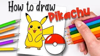 #20 How to draw Pikachu and Pokemon Ball | Rainbow art for kids