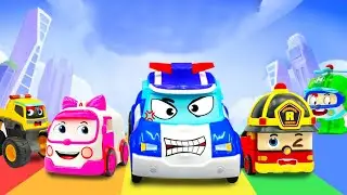 Rainbow Garage Car Team Super Rescue Team | Rescue Construction Vehicle Story | Dinky TV