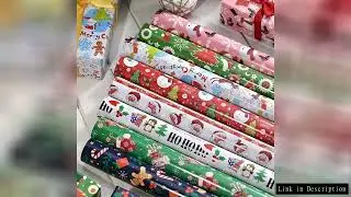 8-Pack Christmas Gift Wrapping Paper, Quality Double Copper Paper with Festive Santa, Reindeer & Tre