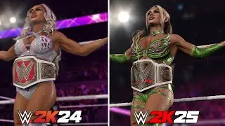ALL Female Entrances:  WWE 2K24 vs WWE 2K25