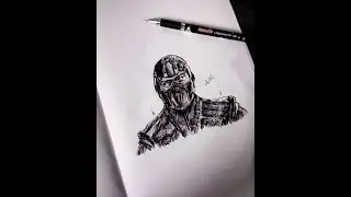 Drawing Sub-Zero (in my style) |&bull;Mortal Kombat&bull;| #shorts