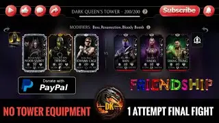 Fatal Dark Queen's Tower 200 & Reward 🎮 Mortal Kombat Mobile/MK Mobile #mortalkombatmobile #mkmobile