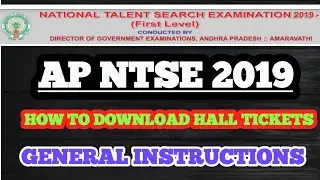 HOW TO DOWNLOAD NTSE 2019 HALL TICKETS