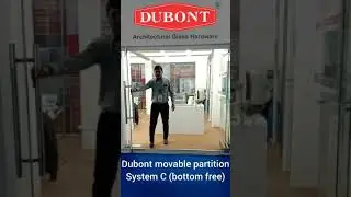 Movable glass partition center sliding folding system