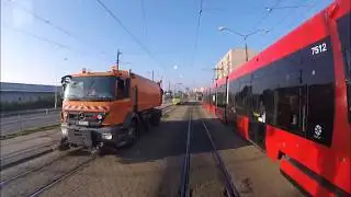 Služobná jazda v úseku Komisárky - Vozovňa Krasňany (Cab_view)