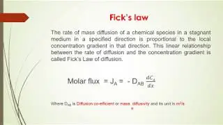 Mass Transfer- Definitions and Fick's law of Diffusion