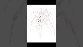 in the attic #deathmetal #horror #horrorart #creepyart #bugs #spiders #creaturedesign #deathmetalart