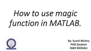 How to use magic function in MATLAB | MAGIC SQUARE MATLAB |
