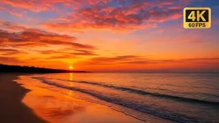Evening Beach ASMR 4K | Calm Ocean Waves for Night Meditation & Mental Rest