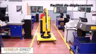 Grue d'atelier rotative &eacute;lectrique pour le levage et la manutention - Gerbeur Direct